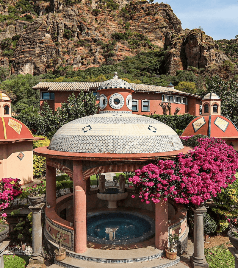 La Buena Vibra Wellness Resort & Spa nestled beneath the Tepozteco cliffs in Tepoztlán